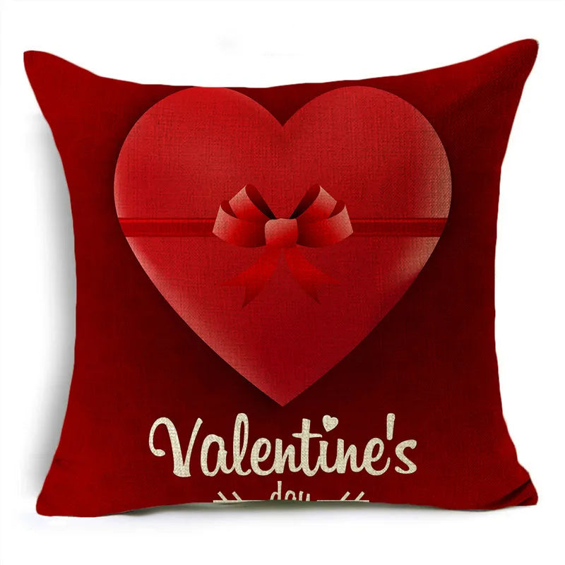 Valentine's Day Decorative Cushion Cover Red Love Aesthetic Romantic Pillowcase Home Office Multiple Sizes