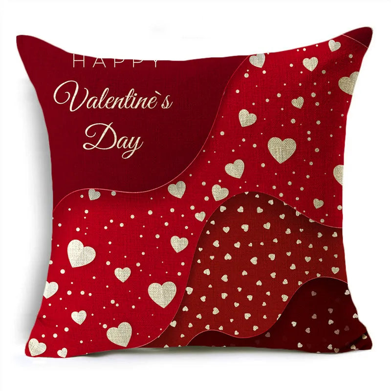 Valentine's Day Decorative Cushion Cover Red Love Aesthetic Romantic Pillowcase Home Office Multiple Sizes