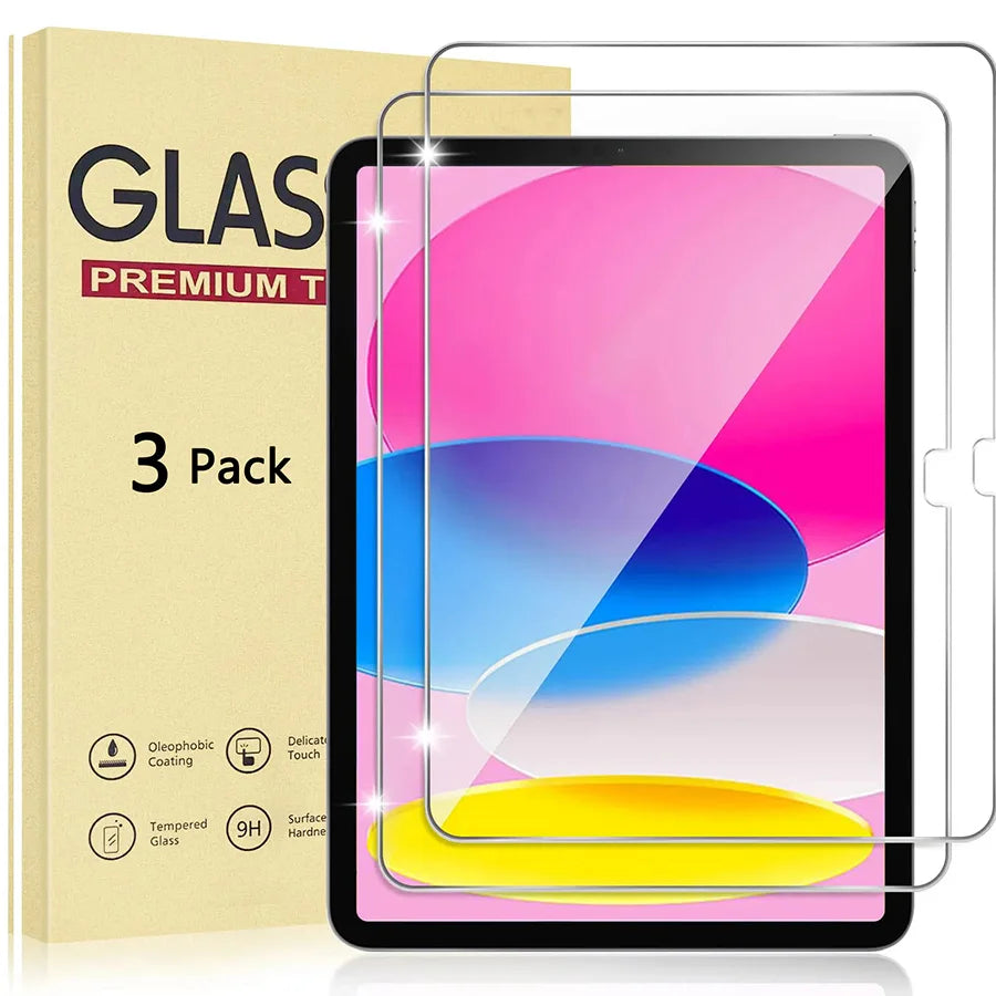 (3 Pack) Tempered Glass For Apple iPad 2 3 4 5 6 7 8 9 10 9.7 10.2 10.9 4th 5th 6th 7th 8th 9th 10th Generation Screen Protector