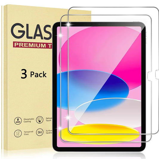 (3 Pack) Tempered Glass For Apple iPad 2 3 4 5 6 7 8 9 10 9.7 10.2 10.9 4th 5th 6th 7th 8th 9th 10th Generation Screen Protector